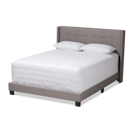 Baxton Studio Lisette Modern Grey Upholstered King Size Bed 150-8848
